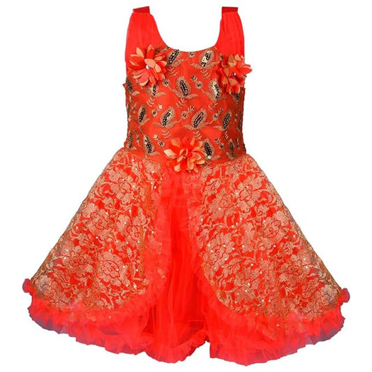 Girls A-line Floral Embroidered Ethnic dress - Wish Karo - photo 1