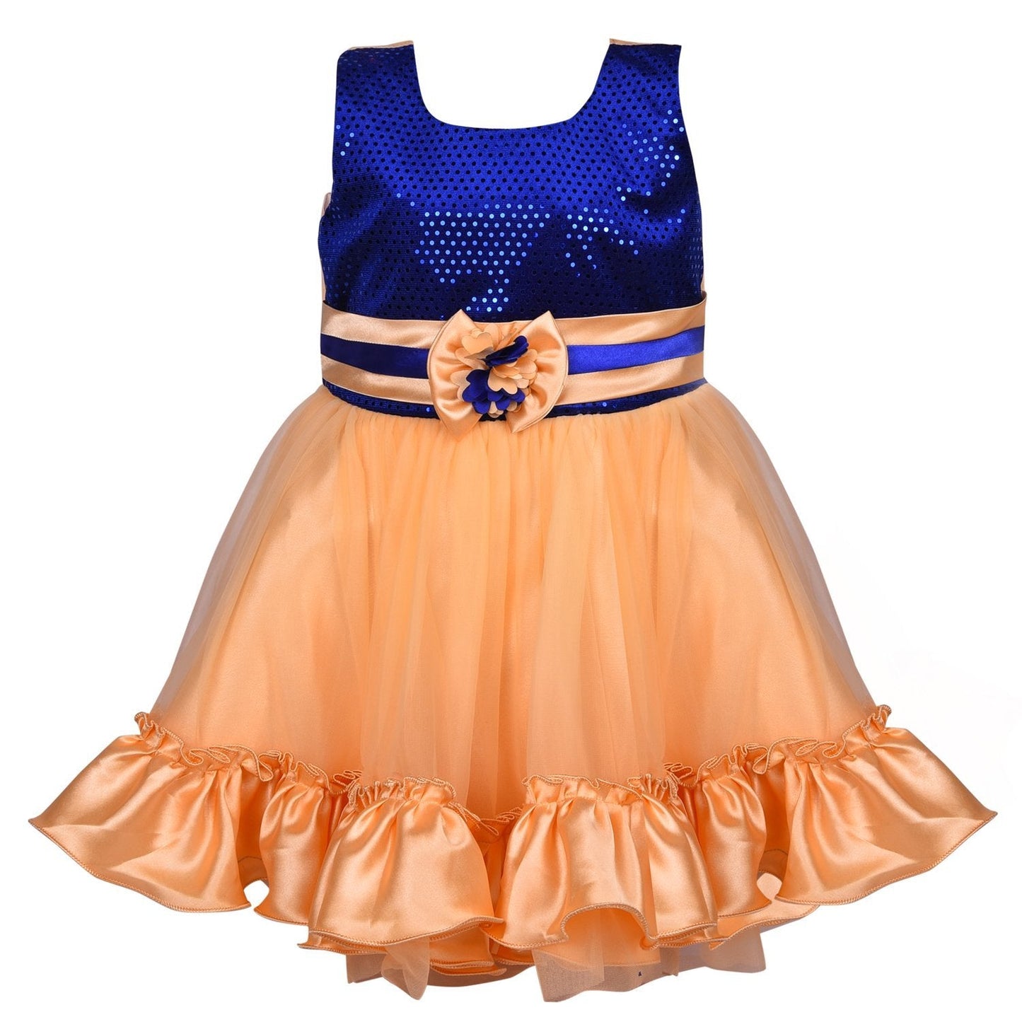 Baby Girls Party Wear Frock Dress DN fr130bge - Wish Karo Party Wear - frocks Party Wear - baby dress