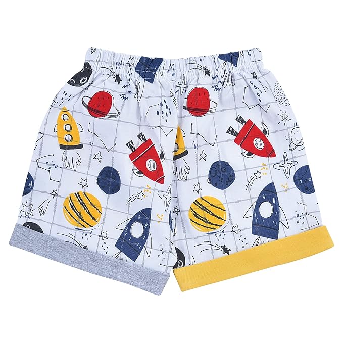 Baby Boy Space Rocket Outfit Set | Cotton T-Shirt & Shorts