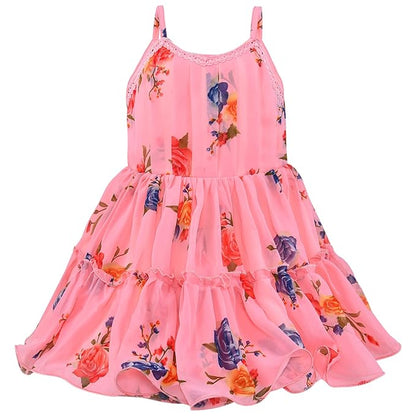Girls Floral Strappy Dress fe3149pch