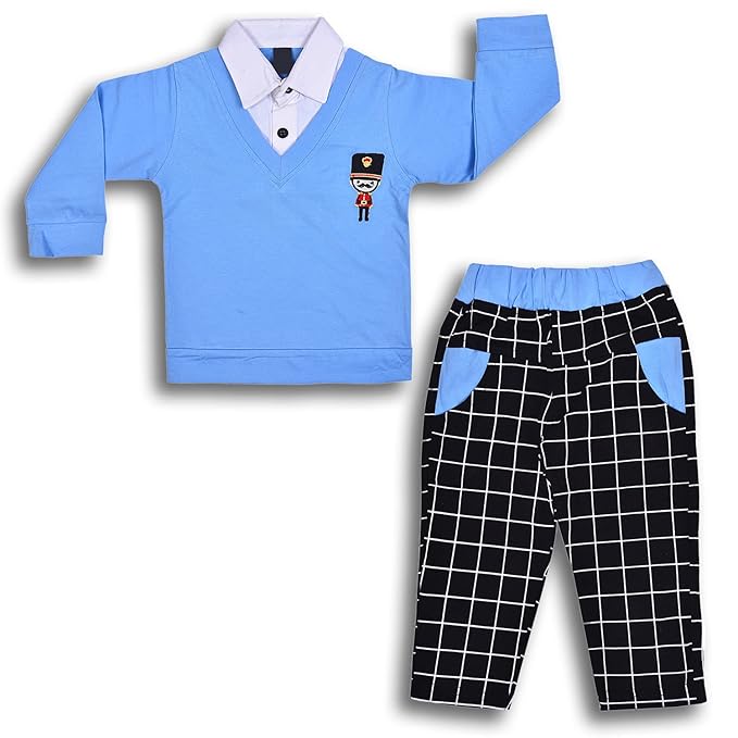 Cotton Clothing Set for Baby Boys hfs598blu