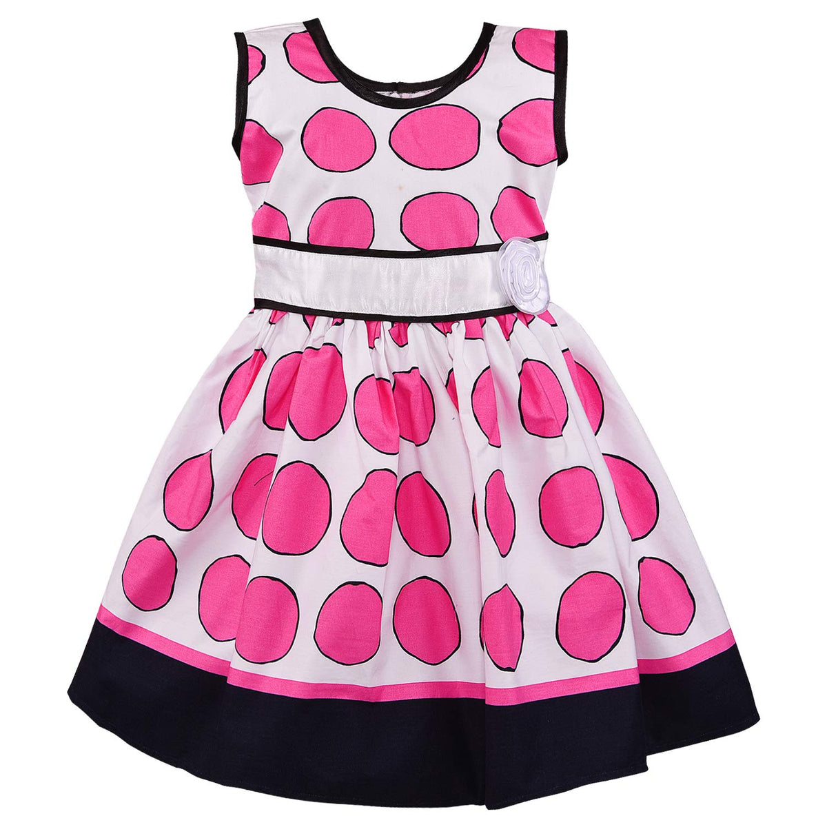 Girls Summer Cotton Polka Dot Printed A-line Dress - Wish Karo - photo 2