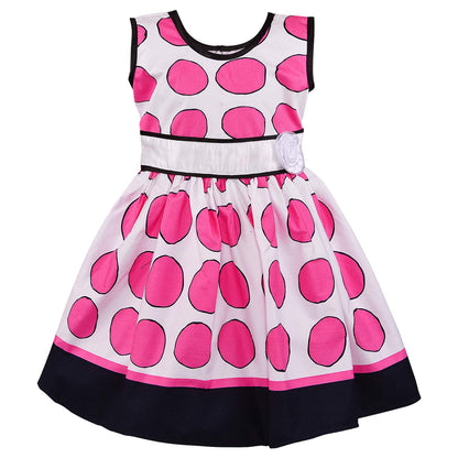Girls Summer Cotton Polka Dot Printed A-line Dress - Wish Karo - photo 2