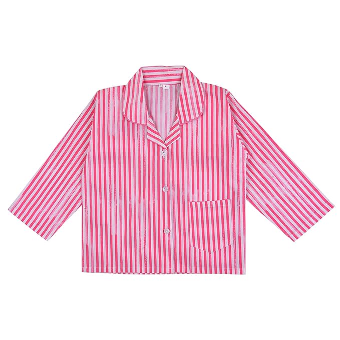 Unisex Printed Top and Bottom Pyjamas Night Dress nd50pnk