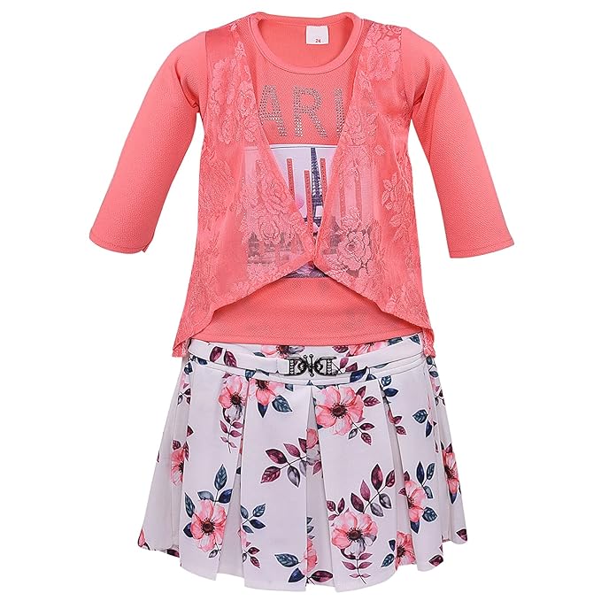 Baby Girls Top and Skirt Clothing Set-(csl272pch)