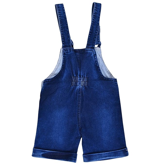 Cute Lion Print Baby Denim Dungaree Set – Soft Cotton T-Shirt & Denim Shorts Outfit