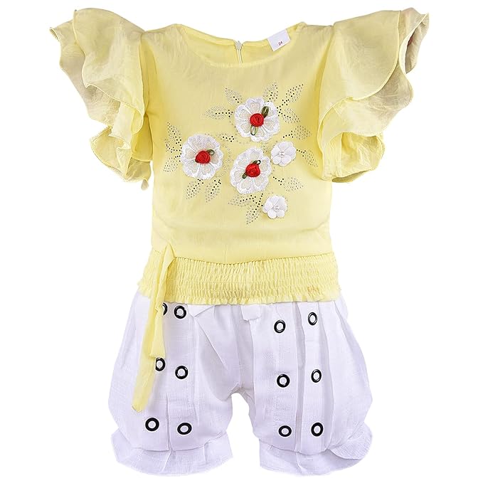 Girls Flower Detail Top & Short Set