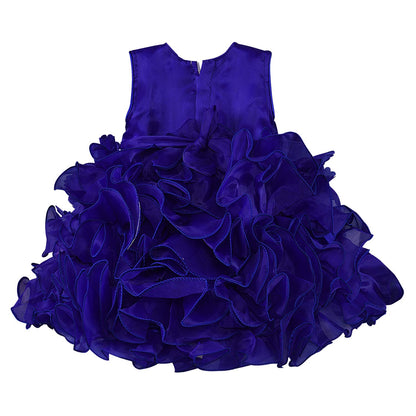 Baby Girls Frock Dress-fe2753blu -  Party Wear - frocks Party Wear - baby dress
