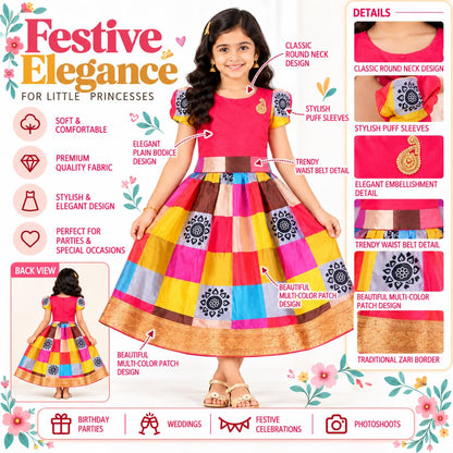 Girls Checked Pattern Skirt Top Set