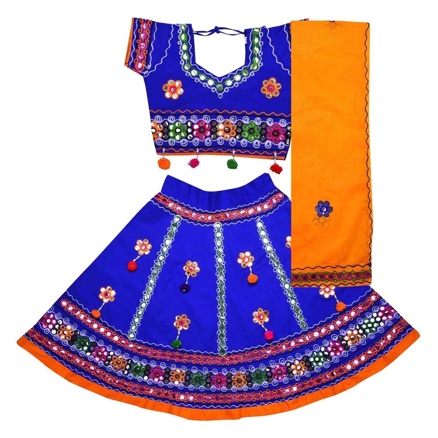 Girl's Cotton Ghaghra Choli, Leghnga Choli, Chania Choli 144b -   Dresses