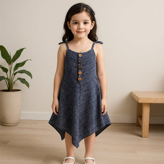 Wish Karo Baby Girls Dungaree Dress for Girls-(csl312nb) - Wish Karo - photo 1
