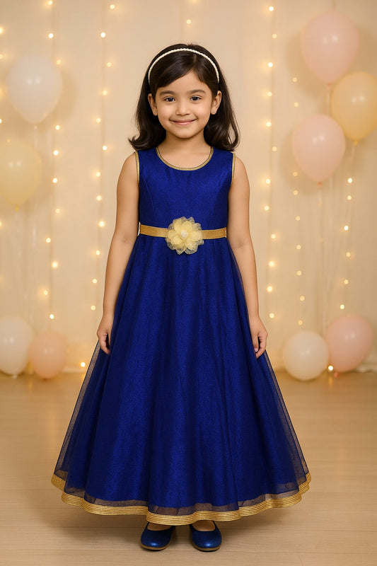 Girls Long Frock LF121blu - Wish Karo