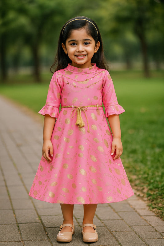 Girls Party Wear Dress - fm03pnk - Wish Karo - photo 1