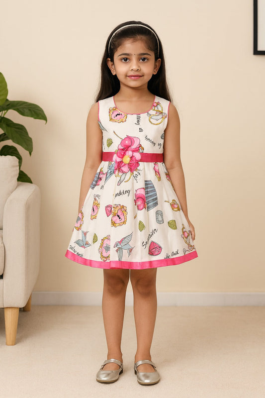 Girls A-line Floral Printed dress - Wish Karo