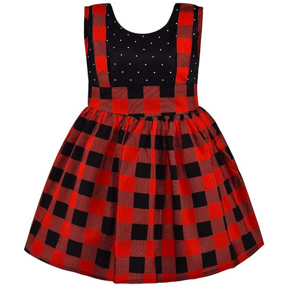 Girls Checkered Cotton Summer Casual Dress