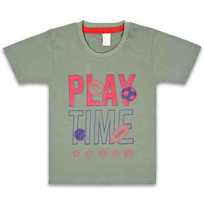 Boys Typography Printed Cotton Clothing Set bt652
