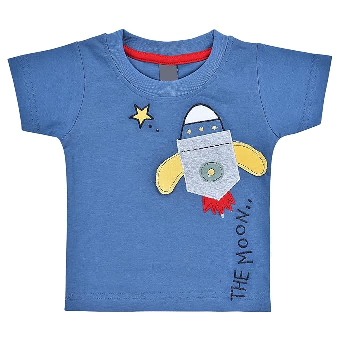 Baby Boy Space Rocket Outfit Set | Cotton T-Shirt & Shorts
