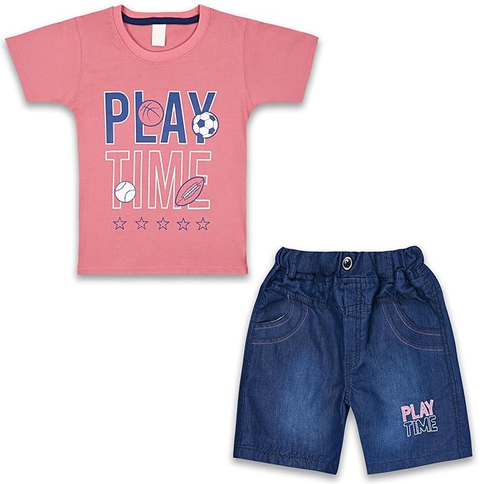 Boys Typography Printed Cotton Clothing Set bt652