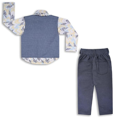 Shirt With Waistcoat And Pant For Boys (bsp006y)