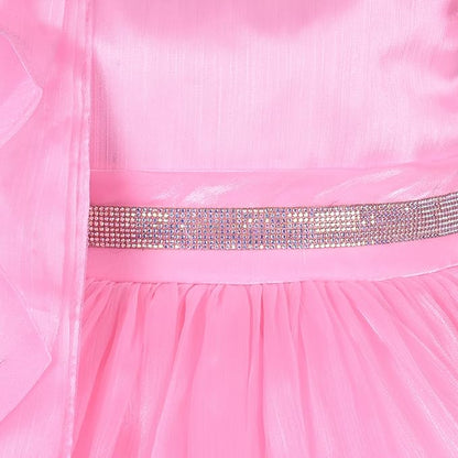 Rhinestone Floral Embellished Balloon Party Dress