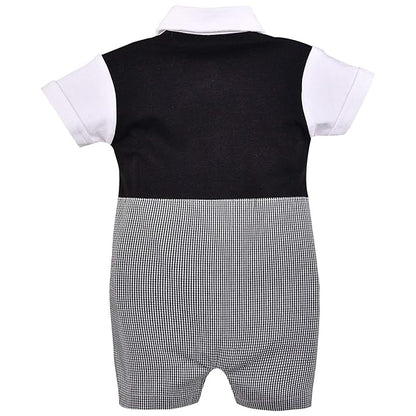 Boys Attached Coat Rompers with Bow Tie