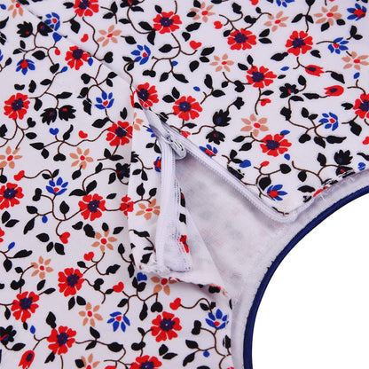 Girls Floral Printed Fit and Flare dress with bow detail ctn558