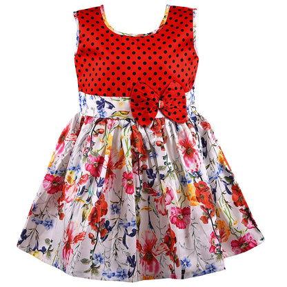 Girls Floral Printed Fit and Flare dress ctn591