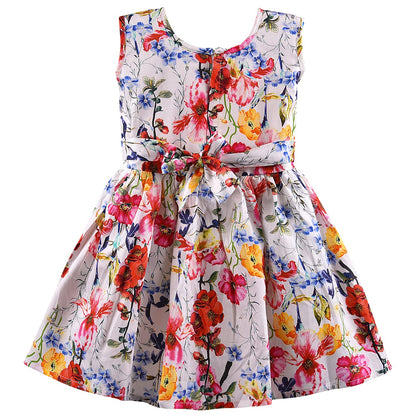 Girls Floral Printed Fit and Flare dress ctn591