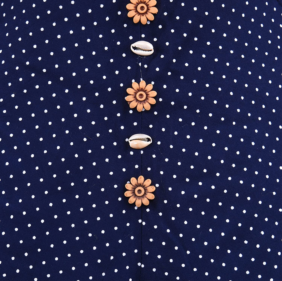 Girls Tie-Up Neck Polka Dots Printed Dress - Wish Karo - photo 3