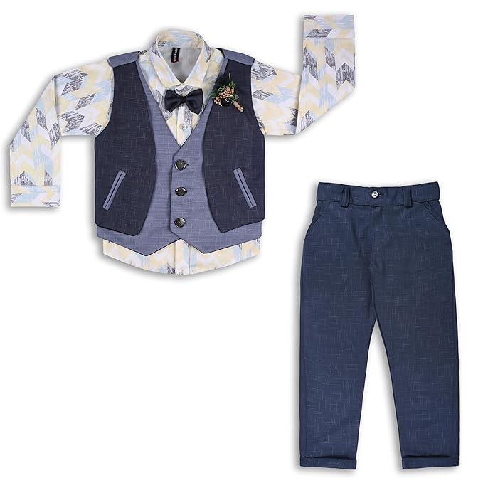 Shirt With Waistcoat And Pant For Boys (bsp006y)