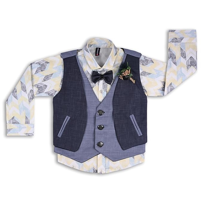 Shirt With Waistcoat And Pant For Boys (bsp006y)