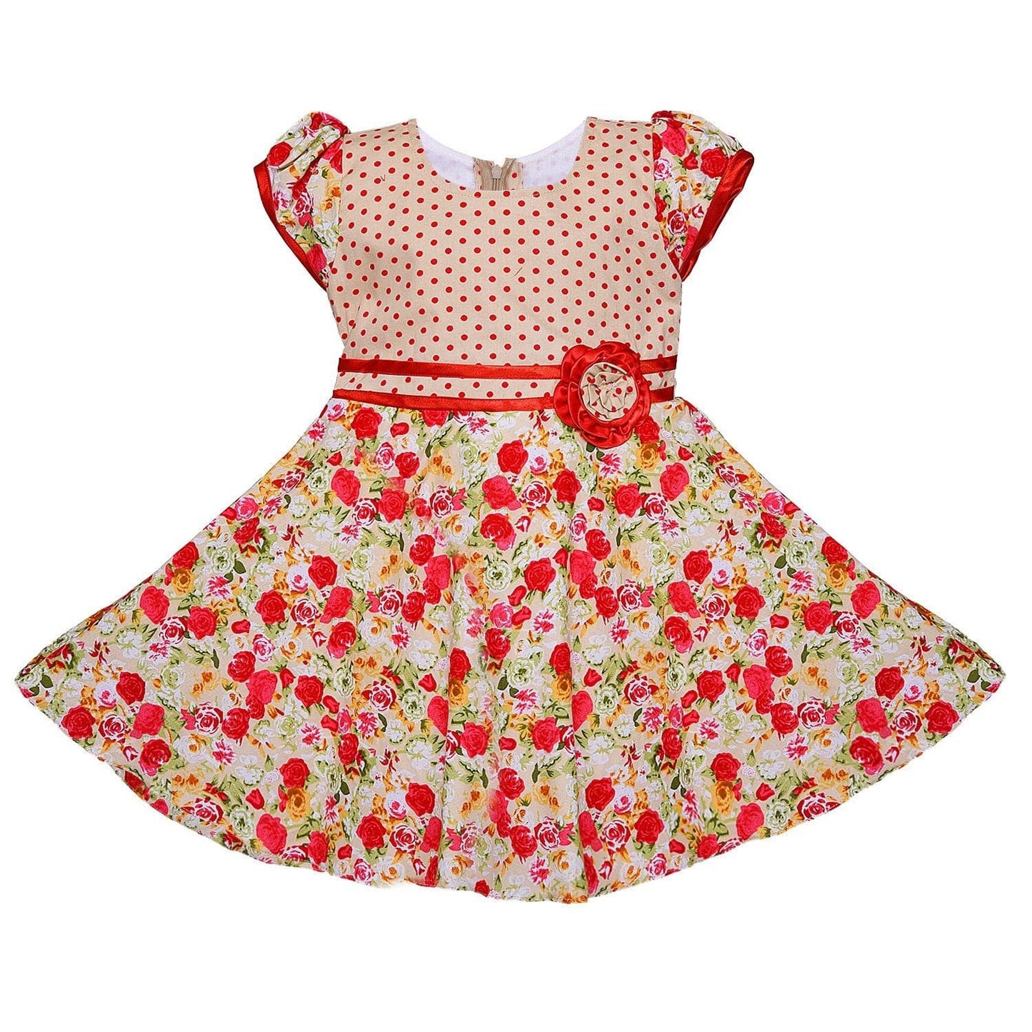 Girls Cotton Floral Print Summer Dress