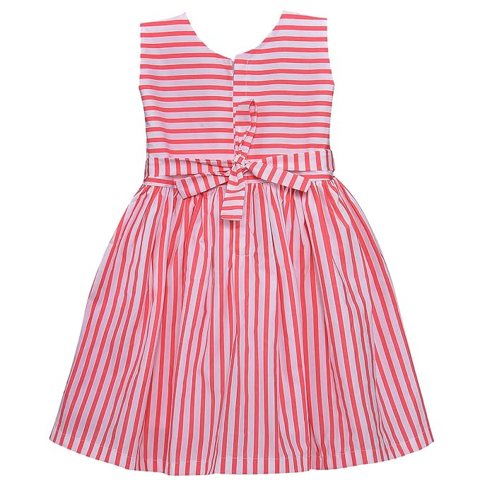 Girls Midi/Knee Length Casual Dress ctn333pnk