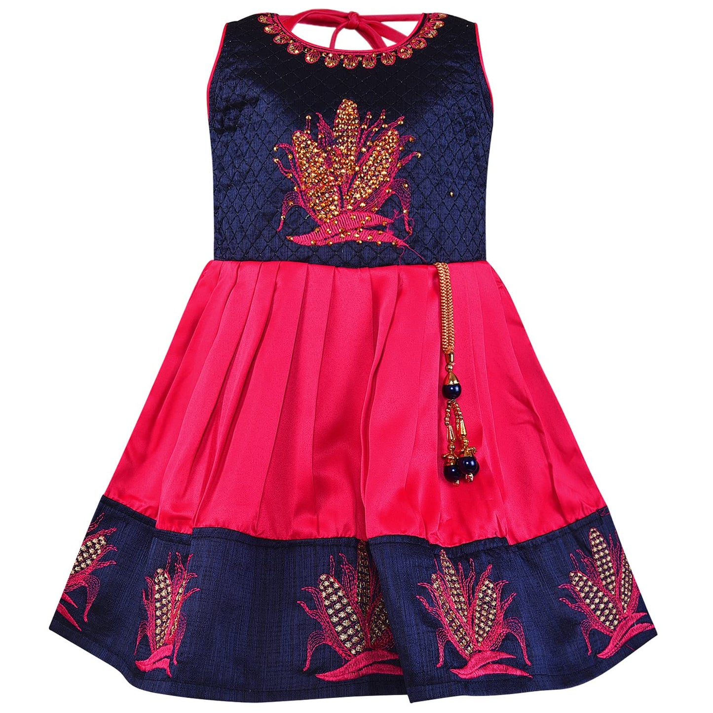 Girls Frock Dress for Kids-fe3117pnk