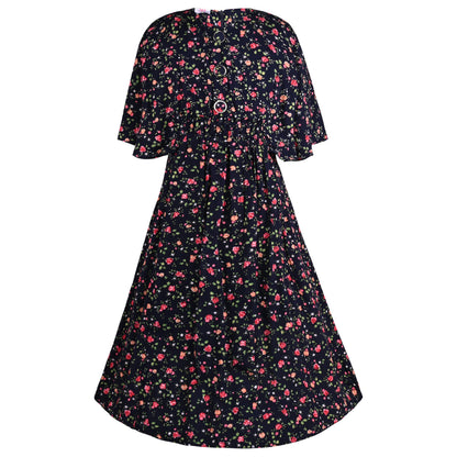 Girls Printed Knee Length Dress - Wish Karo