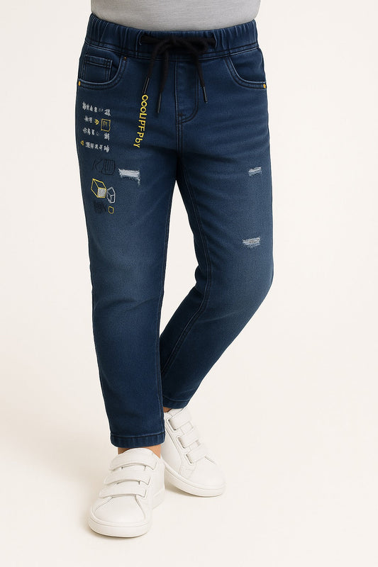 Boys Stylish Denim with Belt Accessory - Wish Karo - photo 1