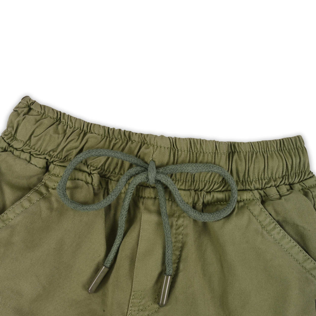 Boys Cotton Denim Cargo Shorts with Drawstring Waist shrt016