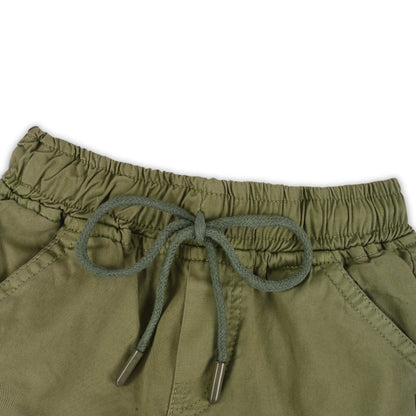 Boys Cotton Denim Cargo Shorts with Drawstring Waist shrt016