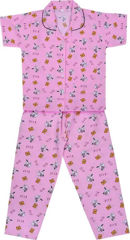 Girls Printed Cotton Blend Kids Nightwear
