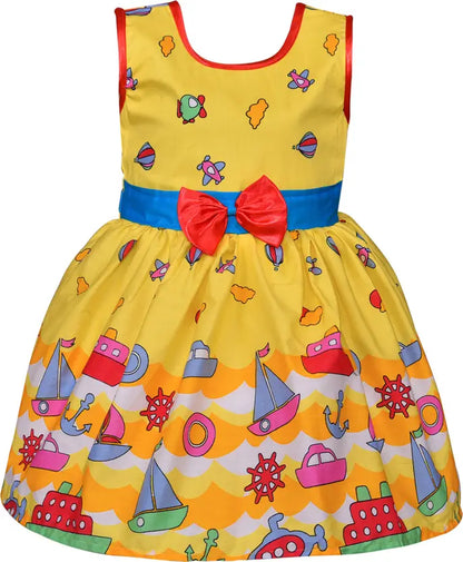 Girls Midi/Knee Length Casual Dress ctn365ylw