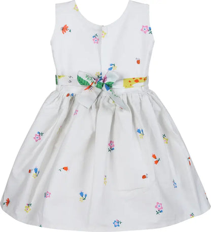 Girls Midi/Knee Length Casual Dress ctn616wht