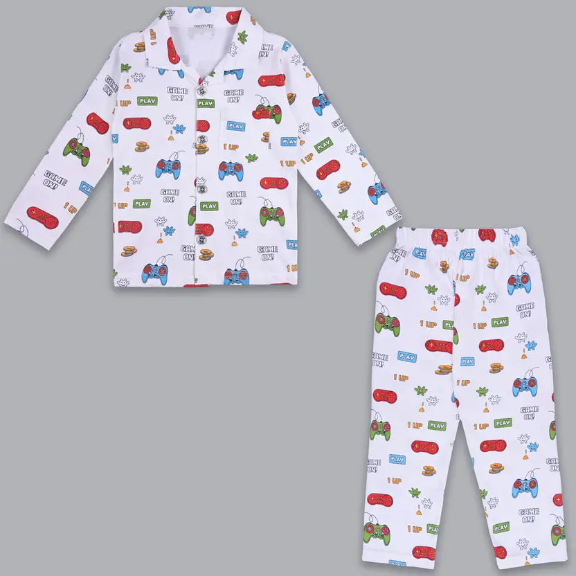 Boys Cartoon Printed Night suit Set ndp80wht