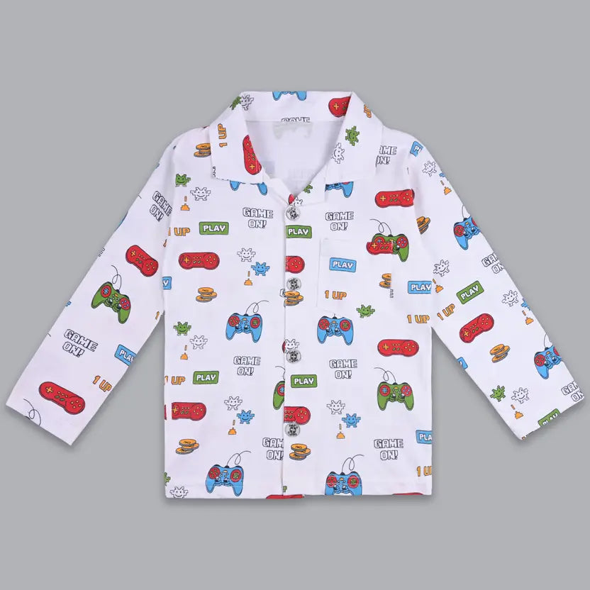 Boys Cartoon Printed Night suit Set ndp80wht