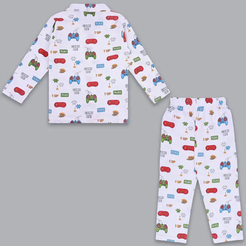 Boys Cartoon Printed Night suit Set ndp80wht