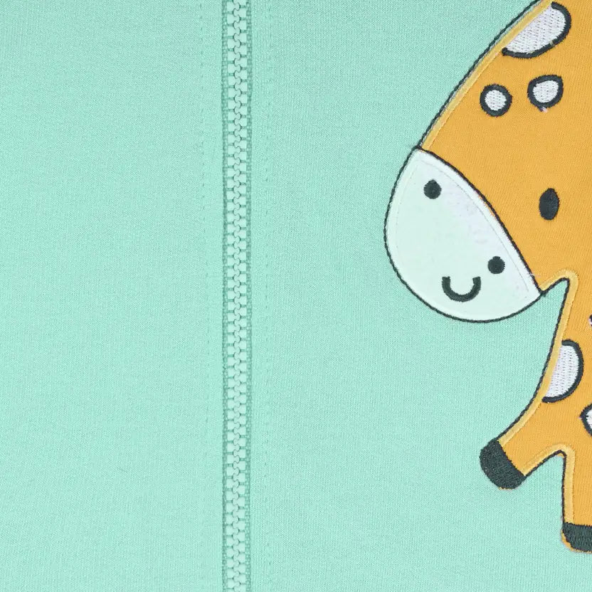 Unisex Cotton Blend Full Sleeve Hooded Sweatshirt with Giraffe Design T303sb