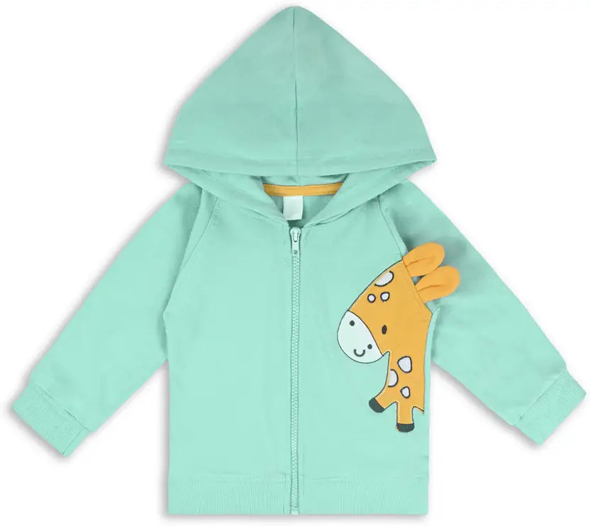 Unisex Cotton Blend Full Sleeve Hooded Sweatshirt with Giraffe Design T303sb
