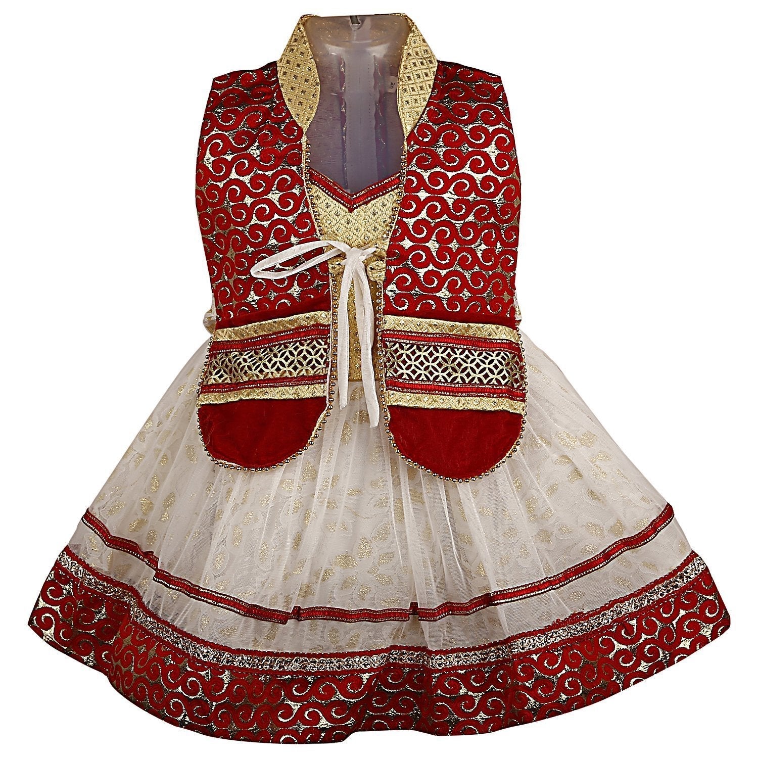 Baby Girls Party Wear Frock Dress Fr806rnw -   Dresses