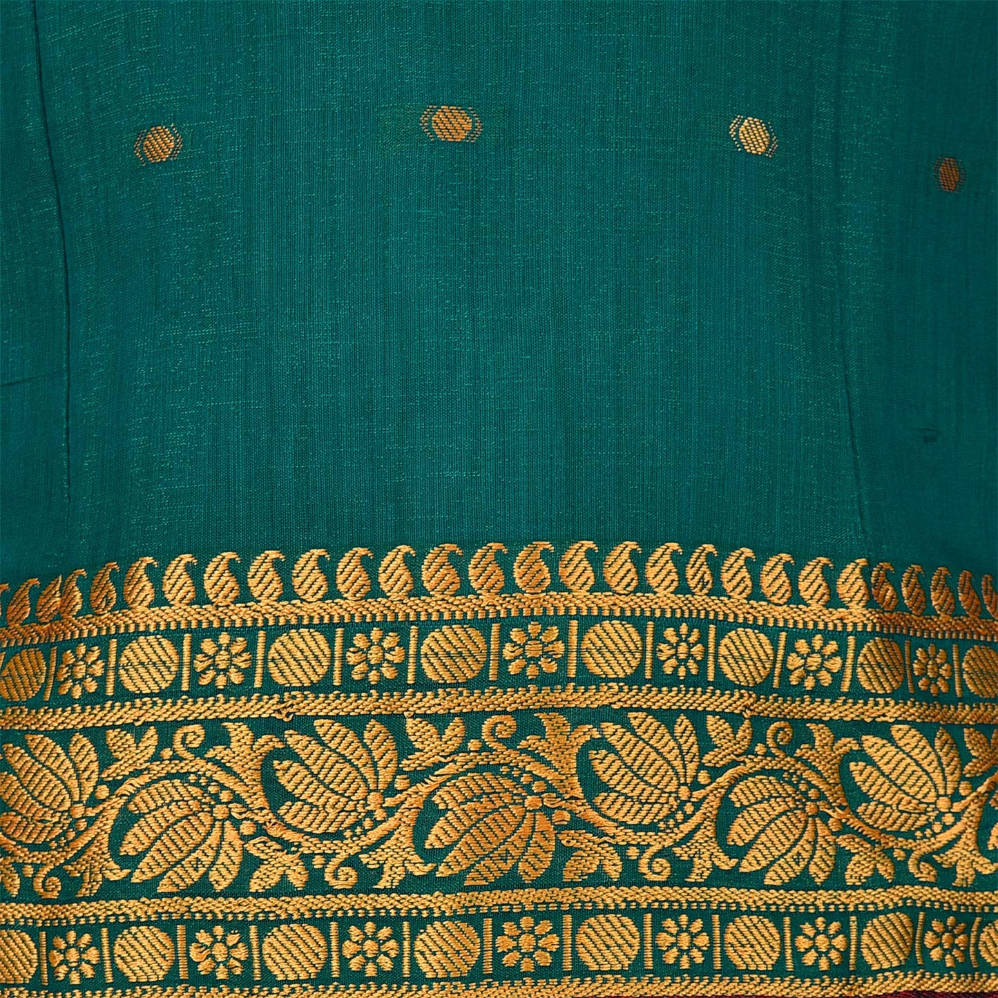 Girls Zari Woven Pattu Pavadai Choli Skirt Set