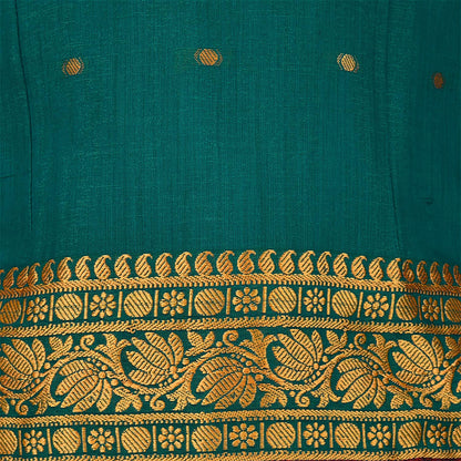 Girls Zari Woven Pattu Pavadai Choli Skirt Set