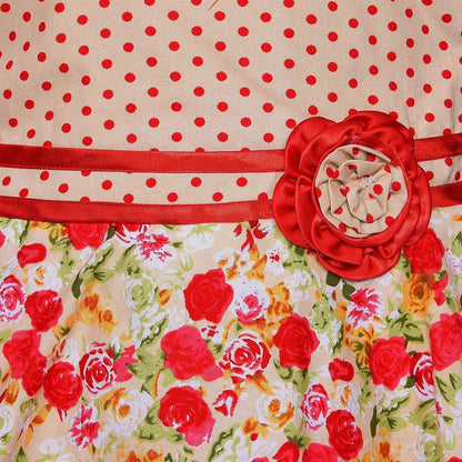 Girls Cotton Floral Print Summer Dress